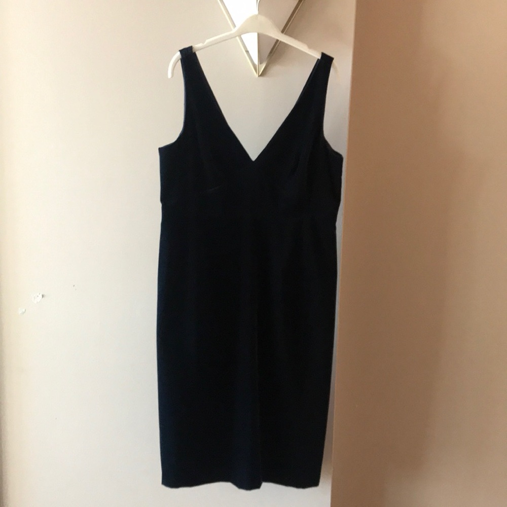 J. Crew dark blue velvet cocktail dress